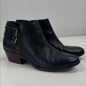 SAM EDELMAN Petal Booties in Black Leather Size 7